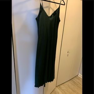 NWT Zara XXL satin green slip dress